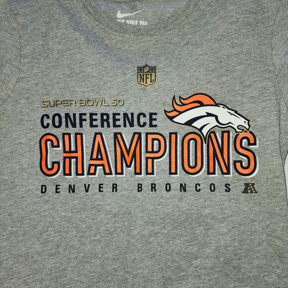 Nike Denver Broncos Super Bowl 50 Conference Champions T-Shirt Size Small - Picture 3 of 3